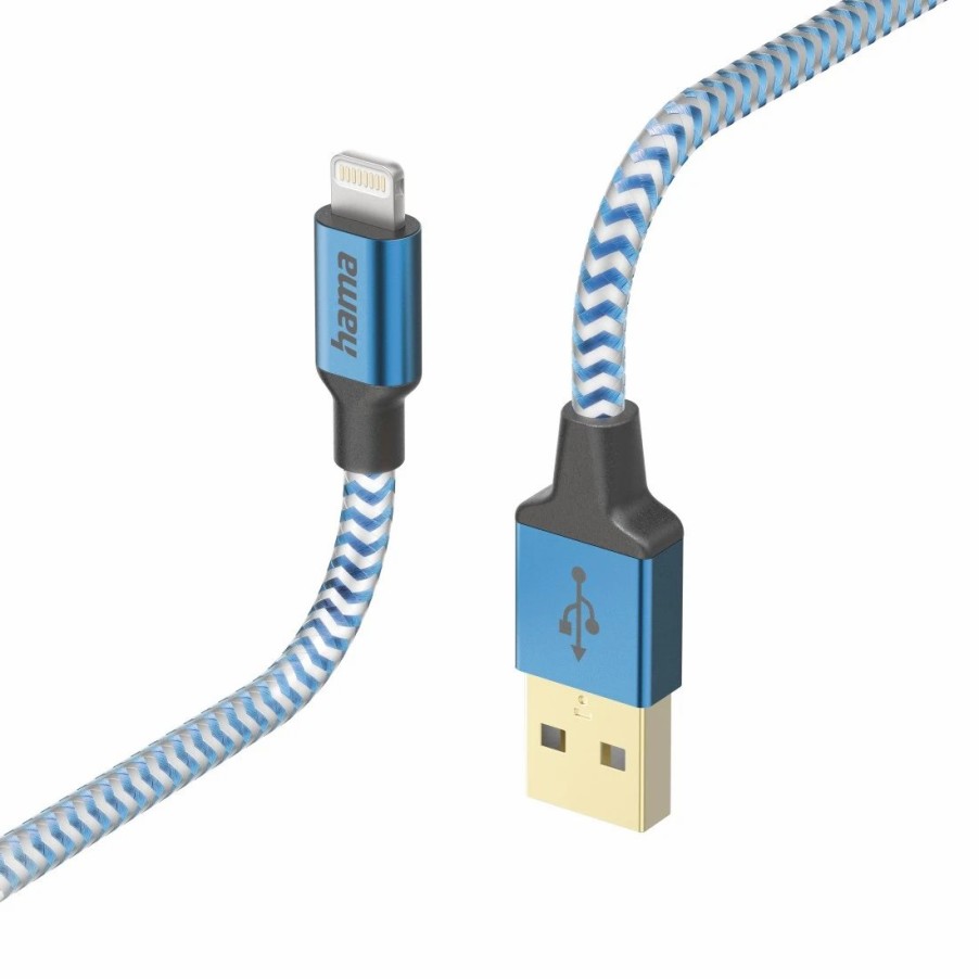 Handy & Mobile-Zubehör Hama | Ladekabel Reflective, Usb-A - Lightning, 1,5 M, Nylon, Blau