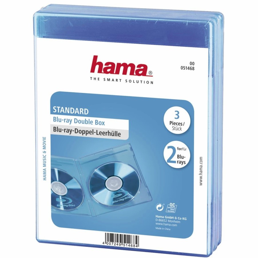 PC- & Laptop-Zubehör Hama | Blu-Ray-Doppel-Leerhulle Standard, 3Er-Pack, Blau