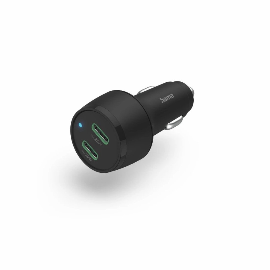 Handy & Mobile-Zubehör Hama | Auto-Schnellladegerat, 2X Usb-C Power Delivery/Qualcomm®, 45 W, Schwarz