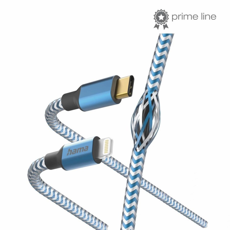 Handy & Mobile-Zubehör Hama | Ladekabel Reflective, Usb-C - Lightning, 1,5 M, Nylon, Blau