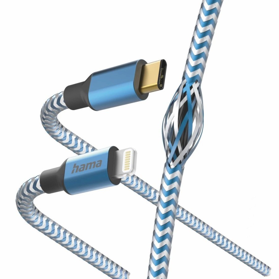 Handy & Mobile-Zubehör Hama | Ladekabel Reflective, Usb-C - Lightning, 1,5 M, Nylon, Blau