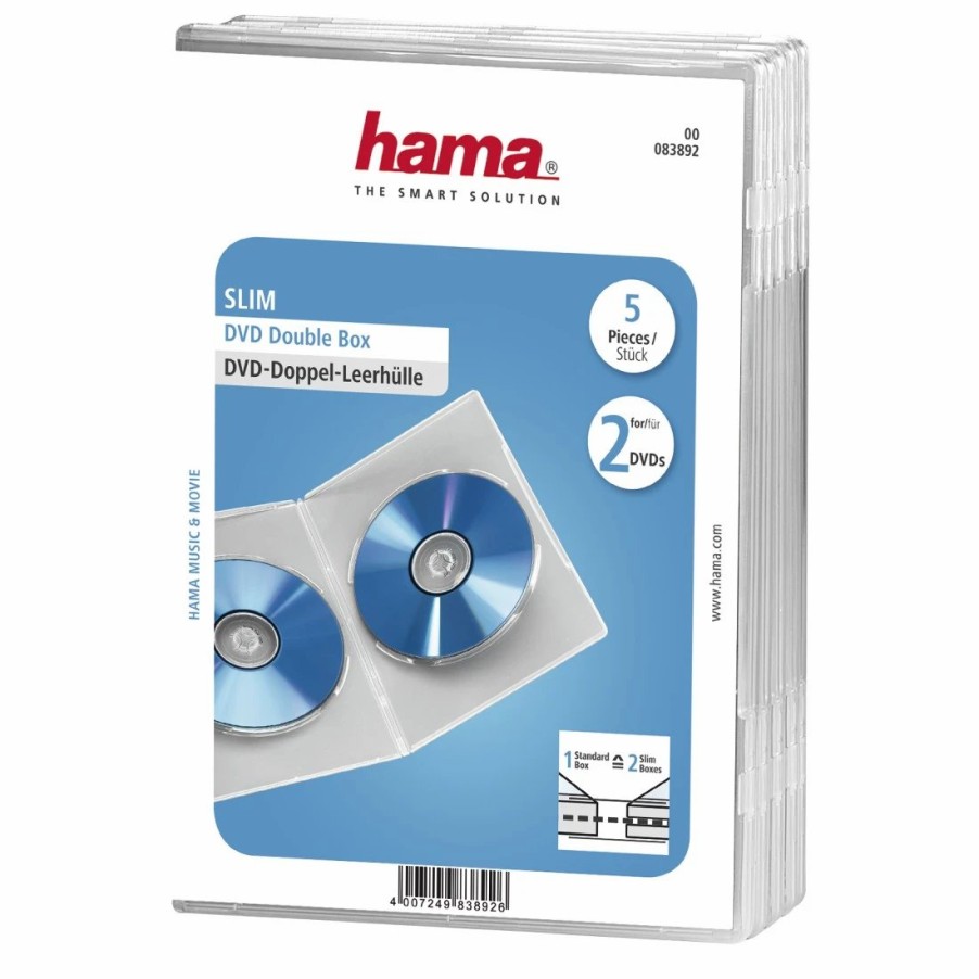 PC- & Laptop-Zubehör Hama | Dvd-Doppel-Leerhulle Slim, 5Er-Pack, Transparent