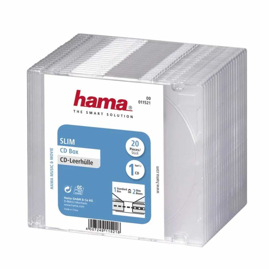 PC- & Laptop-Zubehör Hama | Cd-Slim-Box, 20Er-Pack, Transparent, Vorratspack