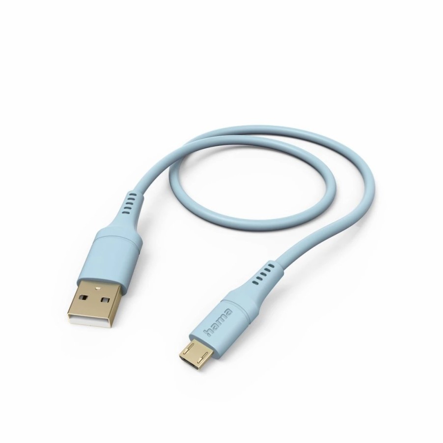 Handy & Mobile-Zubehör Hama | Ladekabel Flexible, Usb-A - Micro-Usb, 1,5 M, Silikon, Blau