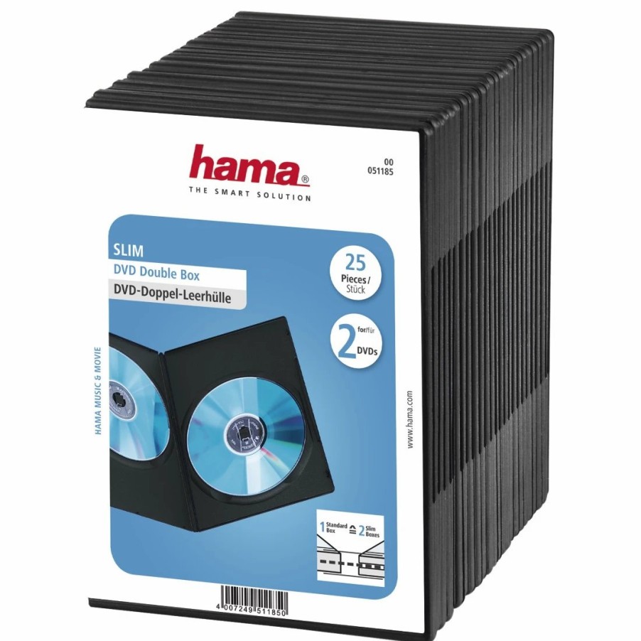 PC- & Laptop-Zubehör Hama | Dvd-Doppel-Leerhulle Slim, 25Er-Pack, Schwarz