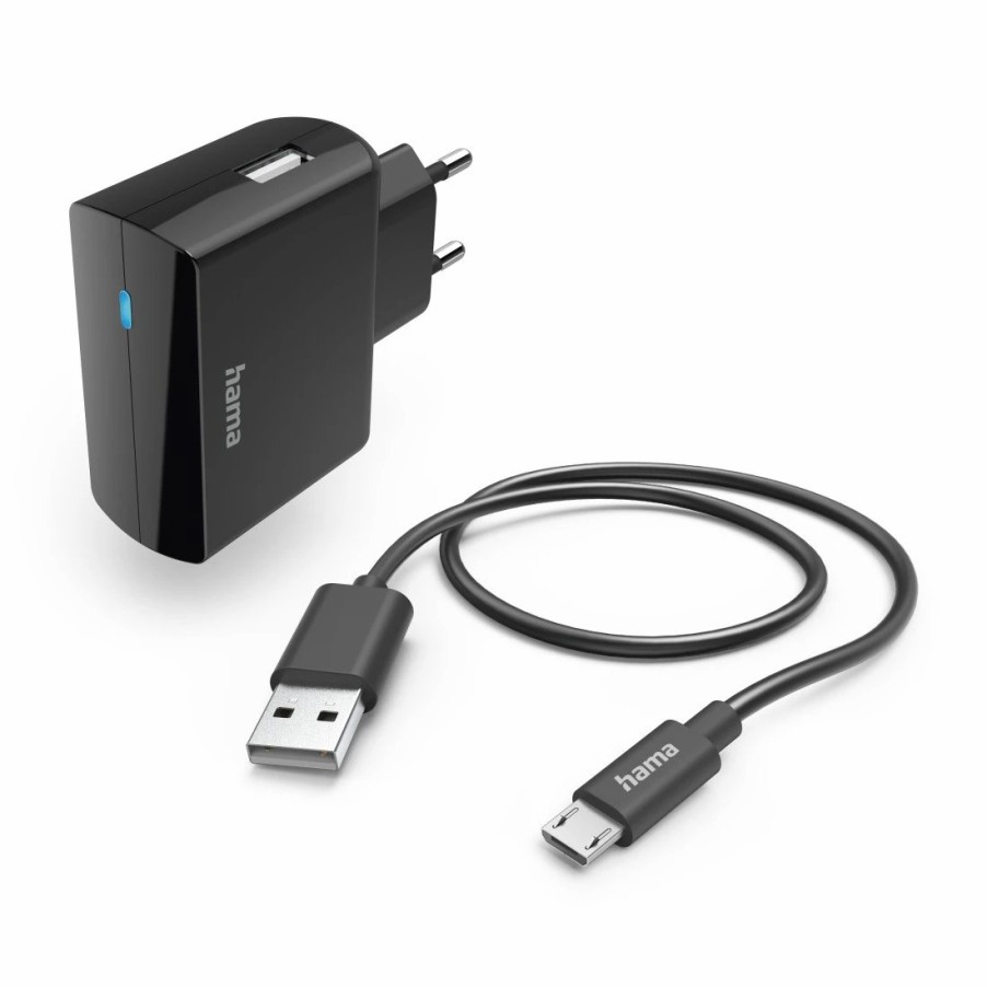 Handy & Mobile-Zubehör Hama | Ladegerat Mit Ladekabel Micro-Usb, 12 W, 1,0 M, Schwarz