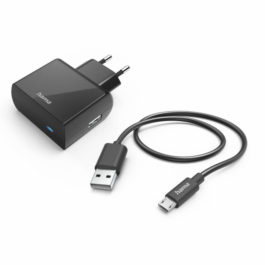 Handy & Mobile-Zubehör Hama | Ladegerat Mit Ladekabel Micro-Usb, 12 W, 1,0 M, Schwarz