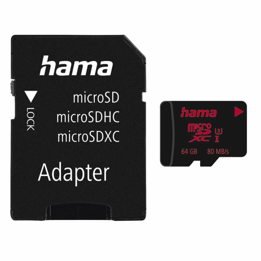 Handy & Mobile-Zubehör Hama | Microsdxc 64Gb Uhs Speed Class 3 Uhs-I 80Mb/S + Adapter/Mobile