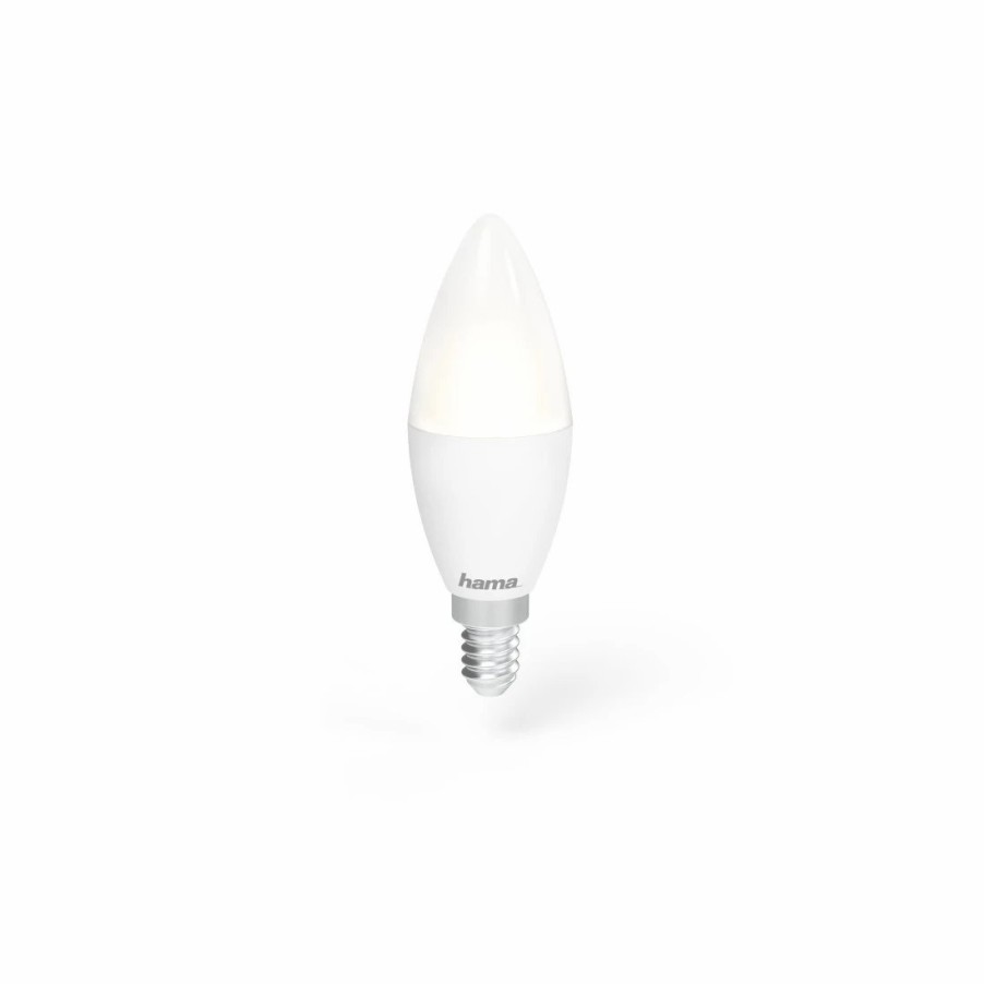 Smart-Home-Produkte Hama Smarte Glühbirnen & Leuchtmittel | Wlan-Led-Lampe, E14, 5,5W, Dimmbar, Kerze, Fur Sprach-/App-Steuerung, Weis