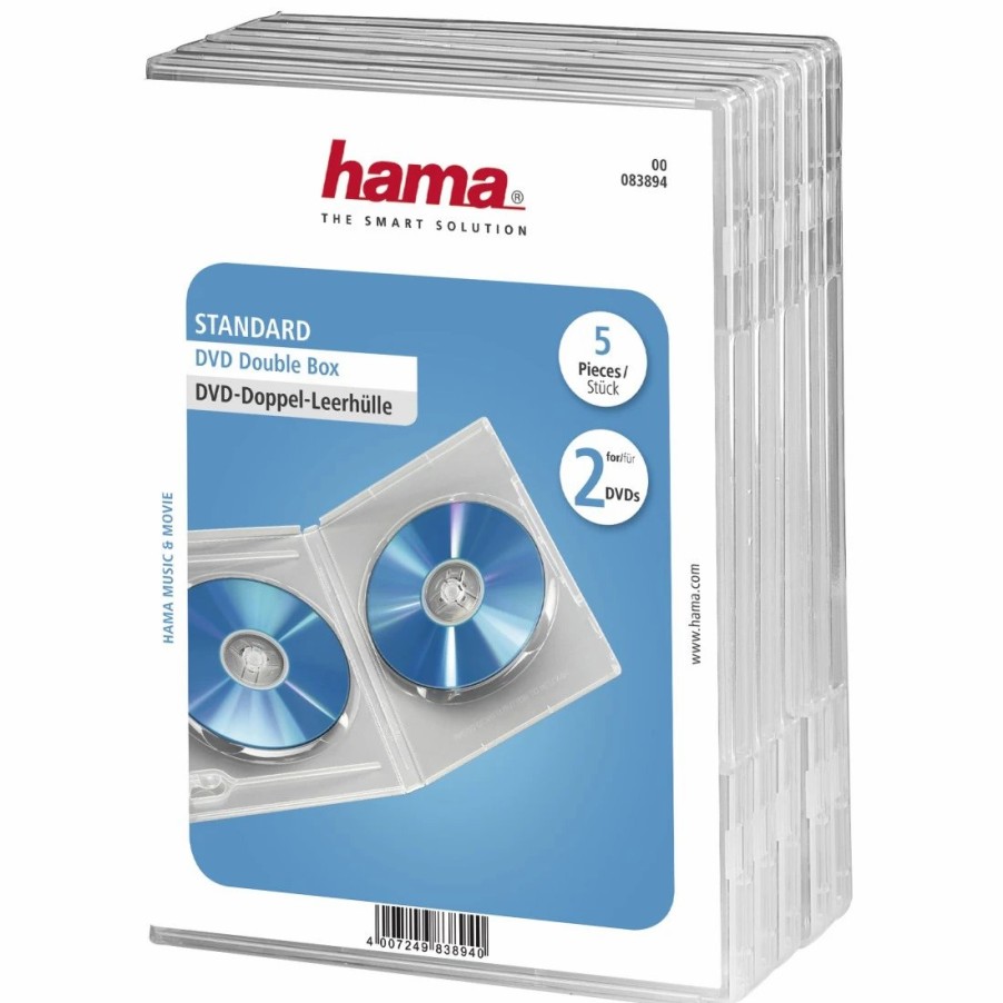 PC- & Laptop-Zubehör Hama | Dvd-Doppel-Leerhulle Standard, 5Er-Pack, Transparent