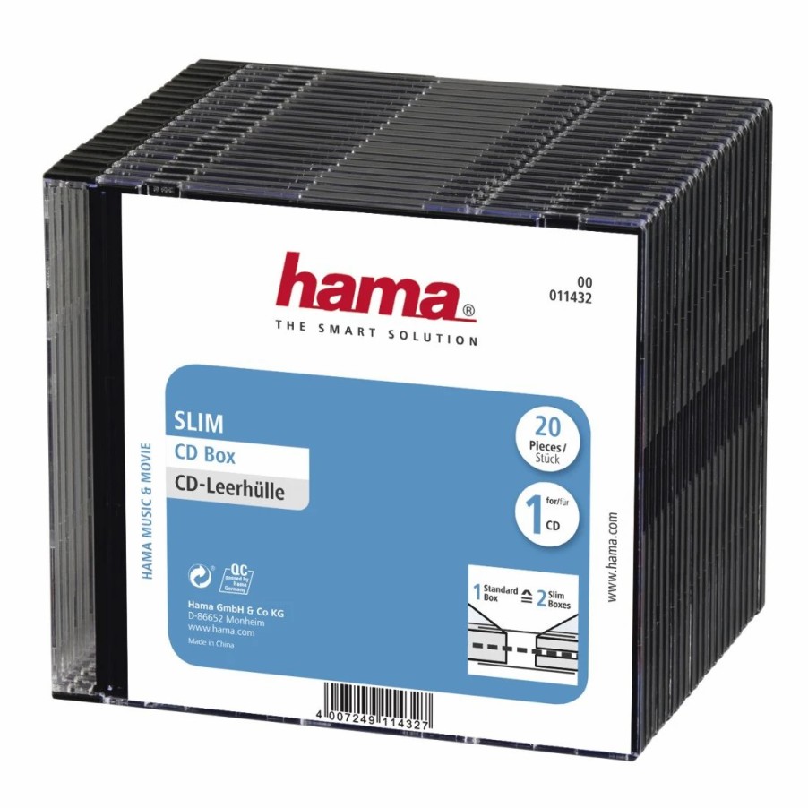 PC- & Laptop-Zubehör Hama | Cd-Slim-Box, 20Er-Pack, Schwarz, Vorratspack