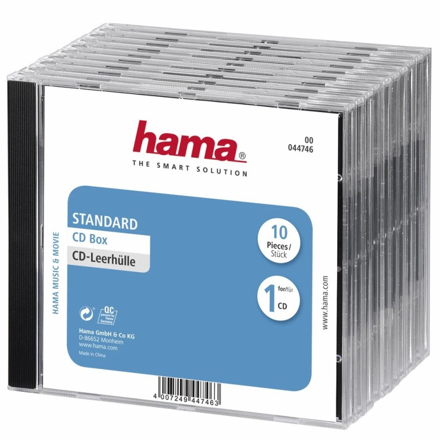 PC- & Laptop-Zubehör Hama | Cd-Leerhulle Standard, 10Er-Pack, Transparent/Schwarz