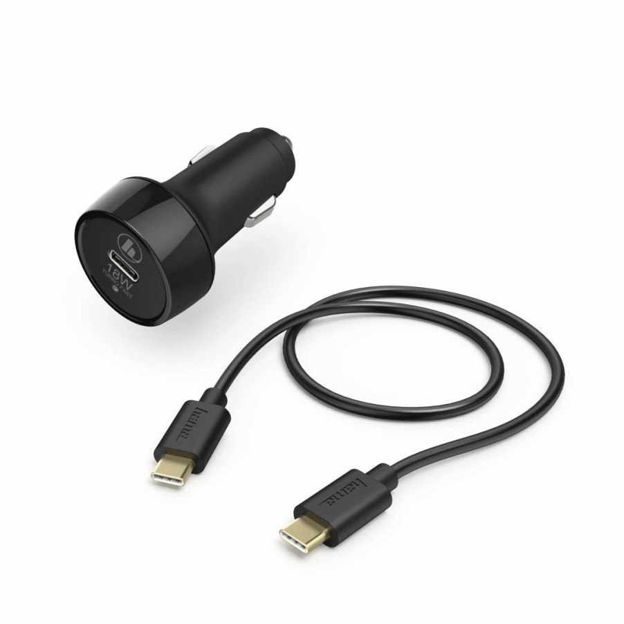 Handy & Mobile-Zubehör Hama | Kfz-Ladeset, Usb-C, Pd/Qualcomm®, 18W, Usb-C-Kabel, 1,5 M, Schwarz