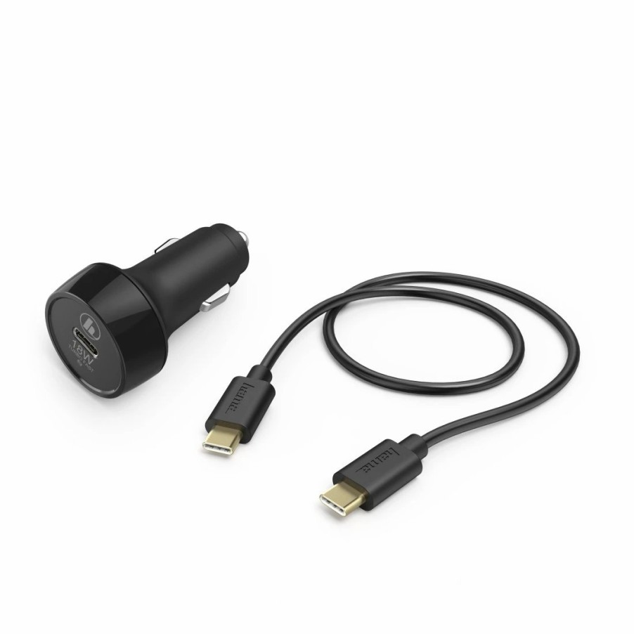 Handy & Mobile-Zubehör Hama | Kfz-Ladeset, Usb-C, Pd/Qualcomm®, 18W, Usb-C-Kabel, 1,5 M, Schwarz